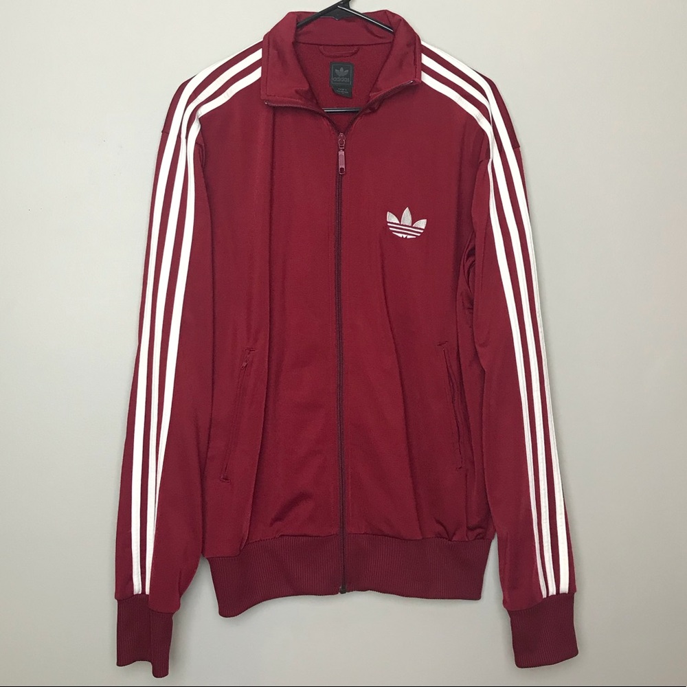 Burgundy Adidas Track Jacket